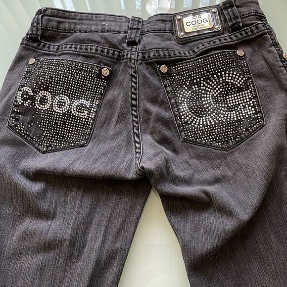 Coogi jeans 7/8 grey bided back pockets stretchy - Picture 4 of 12